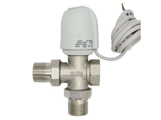 24V Normally Open Normally Close Electric Thermal Actuator For Room Temperature Control Three Way Valve DN15-DN25(Color:NO DN25)