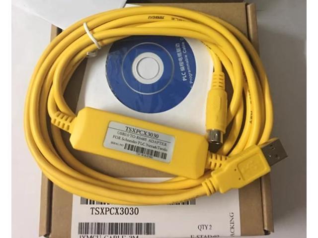 TSXPCX3030 for TWIDO, etc. PLC Programming Cable, WIN7 XP, USB-RS485 Yellow Length 3 Meters