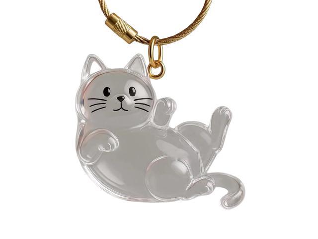Clear Acrylic Cat Hair Collector with Pendant Portable Sealed Pet Fur Memorial Box