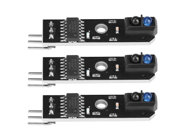 Detection Component Compatible with Smart Car Black and White Line Tracking - 3 Pieces 1 Channel Infrared Reflection Tracking Sensor Module with...