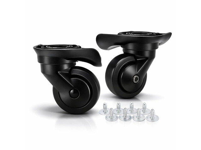 Suitcase Casters, 1 Pair PP PET Luggage Swivel Casters Mute Swivel Wheels Repalcement for Suitcase, Black A52