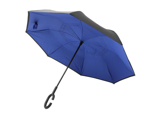 Inverted Reverse Umbrella, Hands Free C Shaped Handle Double Layer Dry Cover Carbon Fiber Frame, with Windproof Protection, for Men Women Car Use