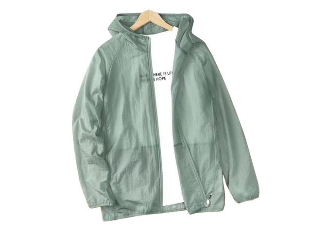 Men Sun Protection Jacket, Lightweight Breathable Shirt Long Sleeve Hoodie with Zipper Design, for Summer Fishing Hiking Cycling Running (XL)
