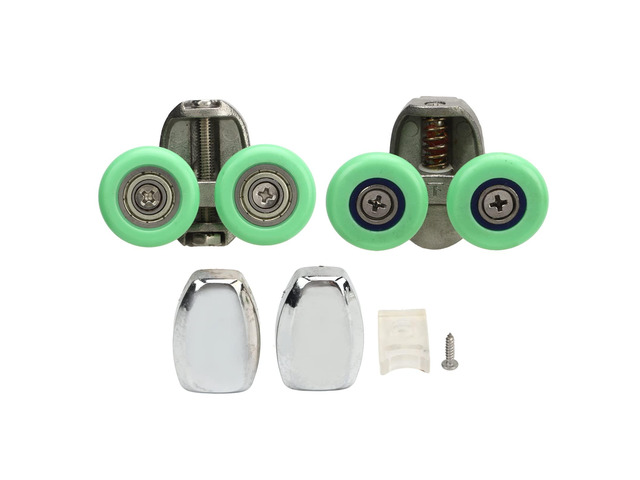 Stainless Steel Roller Wheel Pulley Kit Smooth Quiet Sliding Universal Fit Easy Installation for Shower Room Bathroom Kitchen Office Glass Door