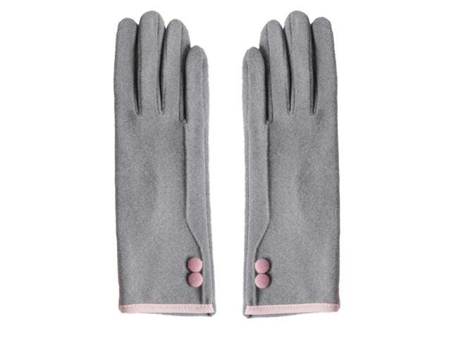 Grey Touchscreen Gloves For Women, Thermal Gloves For Cycling & Running, De Rong, Soft & Warm, 9.1 In Cuffs