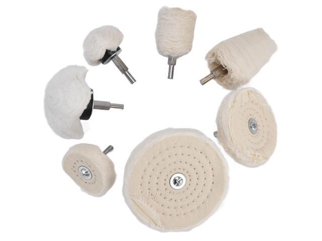 7Pcs Cotton Flannel Polishing Wheel Kit with 1 4in Shank Buffing Attachments for Metal Glass More Grinding and