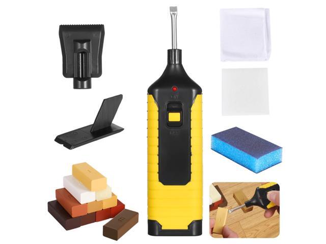 17 Pcs Wood Floor Repair Set, Hot Melt Wax Gun with 11 Colorful Wax, Floor Repair Tools for Hardwood, Laminate, Composite Floors, Office Furniture.