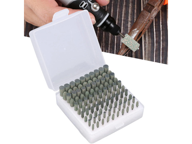 100Pcs Rubber Grinding Polishing Bit Kit Sturdy Shaft Accessory Set for Metal Glass Mould and Equipment