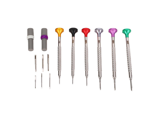 Ergonomic Grip Watch Repair Screwdriver Set Stainless Steel Watchmaker with Rotating Base Portable for Eyeglass Small Electronics Repairs