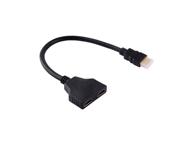 HDMI Splitter 1 in 2 Out Cable Splitter Male to Dual Female 1 to 2 Way HDMI Adapter Cable, for HDTV, PlayStation 3, DVD, LCD and projectors,...