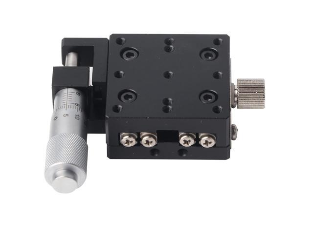 Manual X Axis Linear Stage with 40 x 40 mm Table Size, Black Anodized Aluminium Alloy Cross Roller Guide Platform for Precision Positioning and...