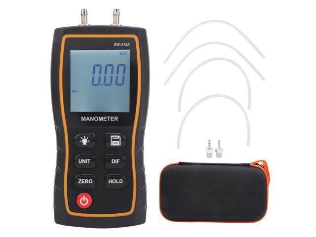 Handheld Air Pressure Gauge and Digital Differential Manometer Monitor SW512A with Backlit LCD Display for HVAC Ventilation Systems and 11...