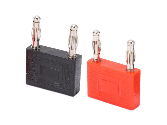 for DIY Cable Assembly - Double Row 4mm Banana Plug Connector 1 to 2 Adapter, U37 Model with 16mm Spacing, Red Copper Contacts and ABS Housing for...