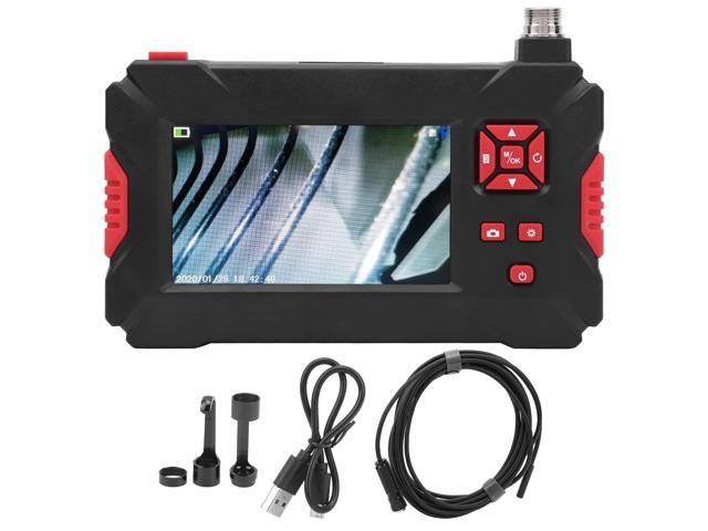 Industrial Endoscope with 8mm Dual Lens and 6.6 ft Cable Length - 4.3 Inch 1080P LCD Display and 9 LED Lights - Split Screen Side View for Pipeline...