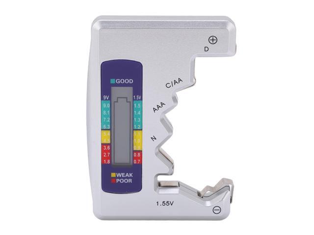 150 mAh Portable ABS Capacity Checker for Carbon Zinc and Batteries - Digital Battery Tester for AA AAA D N and Button Cell Sizes - Voltage Health.