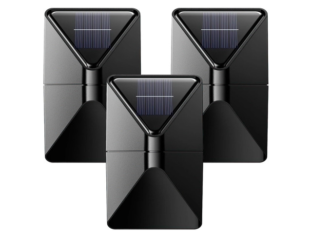 3 Pcs Solar Led Wall Lights for Outdoor, Waterproof Porch Lighting, Decorative Garden and Balcony Wall Lamp