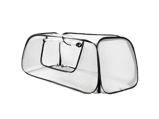 Foldable Garden Greenhouse, 45.3 in White PVC Mesh with Steel Wire, Plant Cover Includes Carry Bag and Stakes, Breathable Design