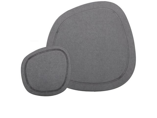 2 Pieces Diatomaceous Earth Plant Trays, Instant Water Drainage Saucers, Includes Wood Cushions & Silicone Pads, Stylish Grey Drip Trays for House...