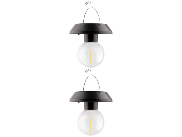 2 Pcs Solar Hanging Lights, Outdoor Decorative Lanterns for Patio, Garden, Yard, Camping, with Waterproof Led Filament Bulb, 3.6 X 3.5 in