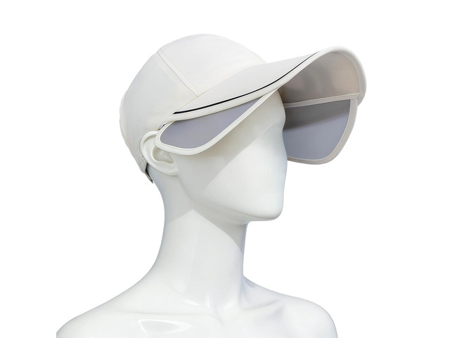 Women's Sun Visor, Beige Color, Wide Brim, Adjustable 22.8-23.6 in, Superior Sun Defense, Polyester Hat for Outdoor Activities and Golf