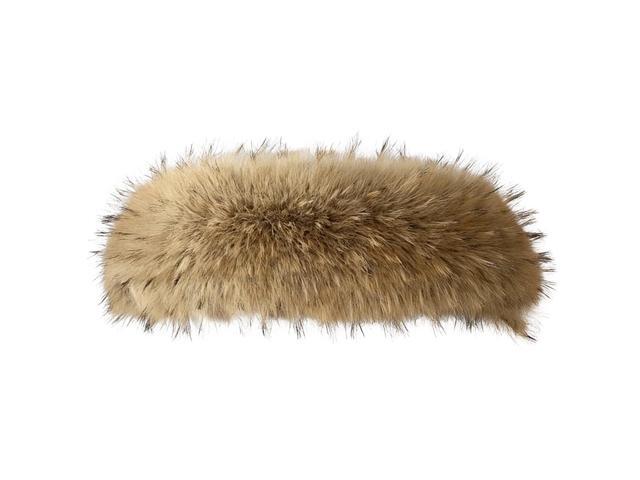 Replacement Scarf Wrap For Hood Trim, Beige Raccoon Faux, 26.8-33.5 In Detachable Collar, Soft Plush