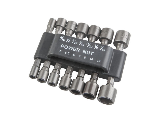 14 Pcs Power Nut Driver Bit Set, 1/4 Inch Hex Shank Socket Adapter Chrome Vanadium Steel Bolt Screwdriver Tool Kit for DIY Automotive Woodworking...