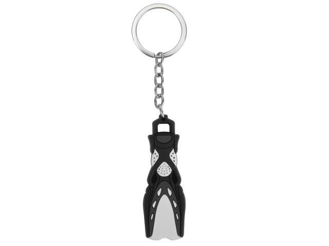PVC Diving Theme Key Ring Unique Short Flipper Shape Sturdy Anti-deformation Keyring Gift
