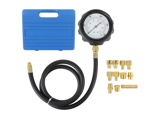 Kit 0 to 500psi Transmission Fluid Tester Tool with Hose Brass Adapters for Engines Cars Motorcycles ATVs Trucks