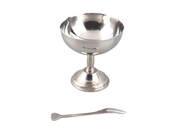 Retro Footed 304 Stainless Steel Ice Cream Cup Multi-use Serving Bowl for Salad Dessert Pudding Insulated Easy to