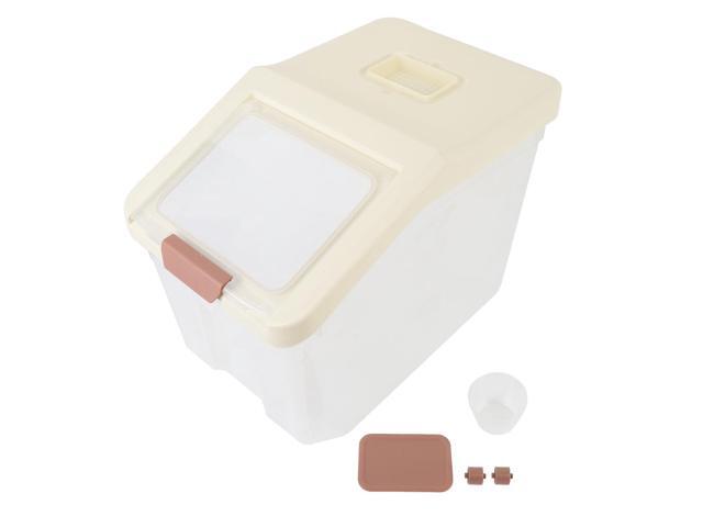 Airtight Rice Storage Container Large Capacity Dry Food Bin for Flour Cereal Pet See-Through PP Kitchen Pantry Organizer