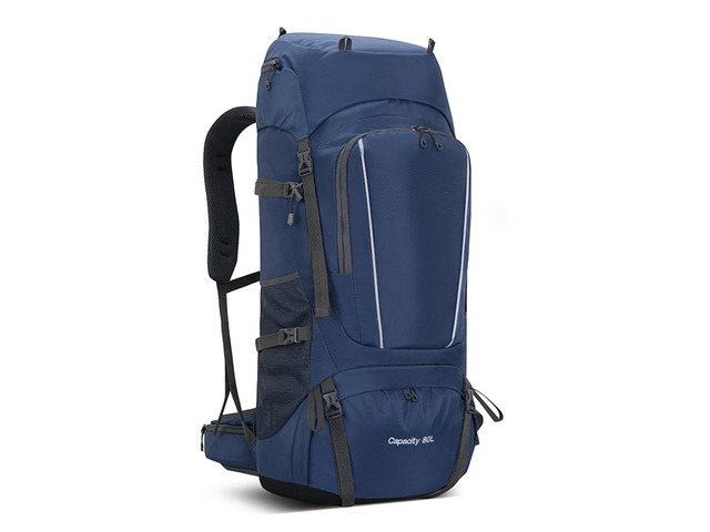 80L Large Capacity Outdoor Backpack Oxford Cloth Hiking with Rain Cover Lightweight Breathable Camping Mountaineering Bag for Trekking Travel...