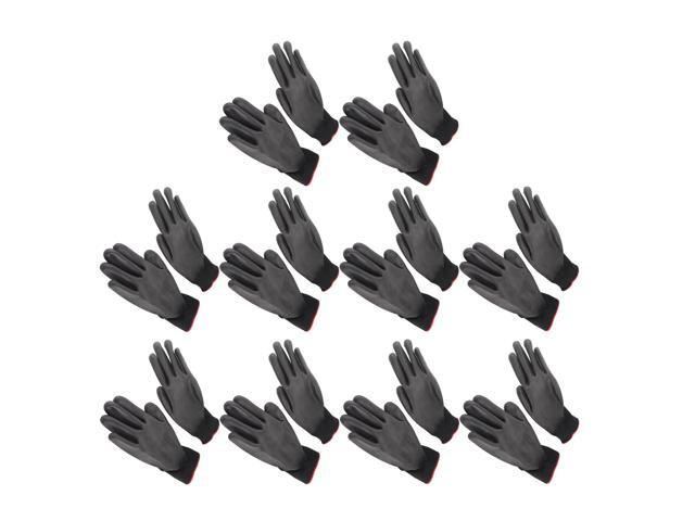 10 Pairs Anti Static Skid PU Coated Nylon Knit - Breathable Wear for Machinery Workshop Electronic Assembly More