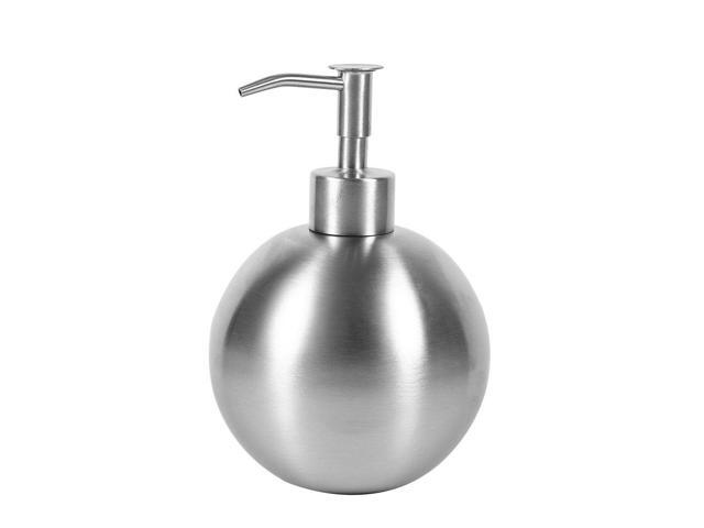 Shaped 304 Stainless Steel Pump Dispenser Bottle - Rust- Refillable for Shampoo Liquid Soap and More