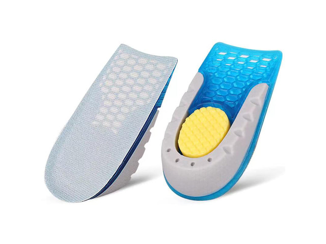 Heel Lift Inserts Height Increase Insole Silicone Shoe Lifts with Cushion Support Breathable Half Insoles for Men Women Adjustable Height 1.5cm Blue