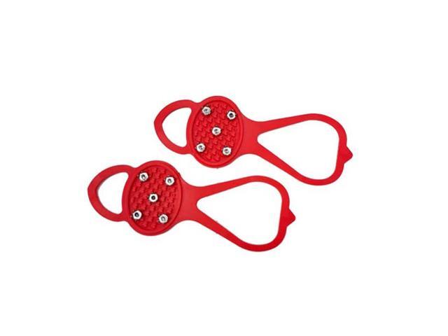 Non Slip Gripper Spike Ice Grippers Traction Cleats Snow Shoe Spikes Grips Crampons with 10 Steel Studs Essential Winter Outings Equipment Fits...