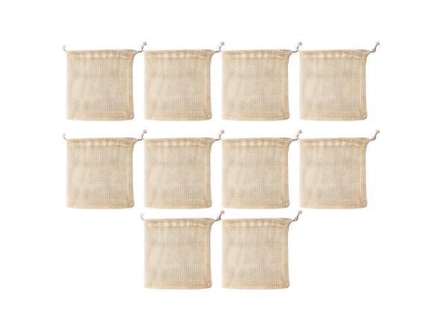 Cotton Mesh Drawstring Bags Washable Multi-Purpose Storage for Makeup Travel Outdoor Activities