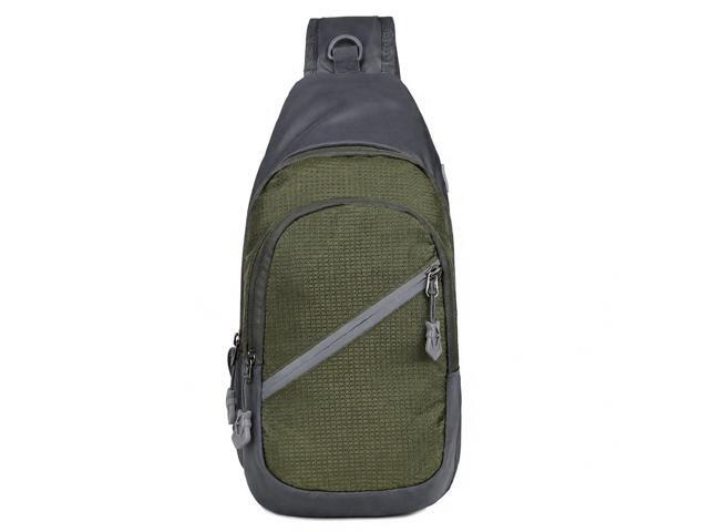 Ultra-Lightweight Water- Nylon Sling Bag with Earphone Hole Adjustable Strap Ideal Travel Outdoor Companion for Men and Women