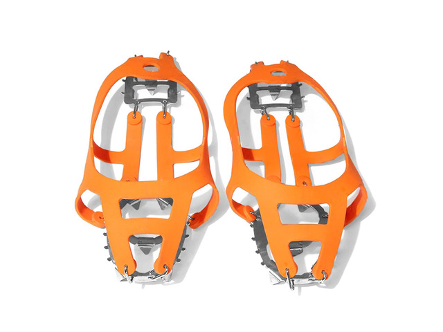 Stainless Steel 18-Spike Traction Cleats Anti-Skid Ice Crampons for Outdoor Winter Walking Jogging Hiking Fishing