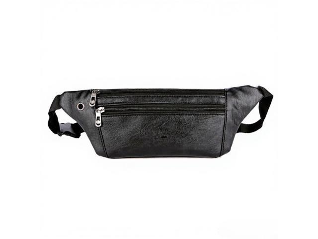 Men Fashion PU Leather Chest Waist Bag Multi-Layer Large Capacity Casual Outdoor Travel with Earphone Hole Adjustable Strap Buckle Waterproof...
