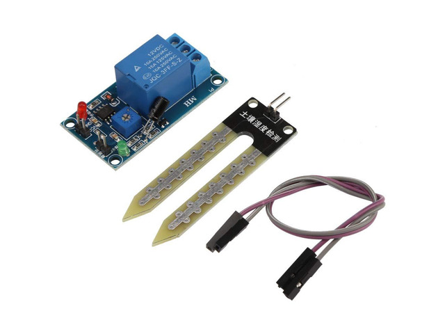 Automatic Watering Switch with Plated Induction Probe and Time Delay Function - DC 12V Soil Sensor Relay Control Module with Adjustable Humidity...