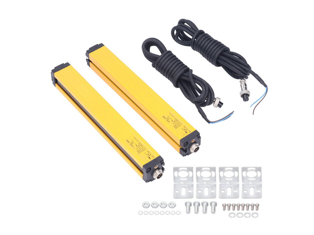 Industrial Sensor for Punch Stamping Machinery - Safety Light Grating - 10 Beam 20mm Infrared Light Curtain Sensor with IP54 Protection and...
