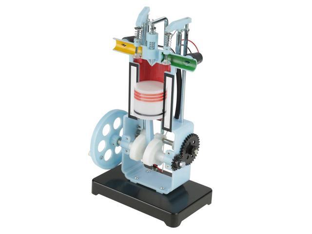 Engine Model for Physics Teaching, Four Stroke Single Cylinder Engine Demonstration Kit, Manual or Electric Operation, Assembled Educational Tool.