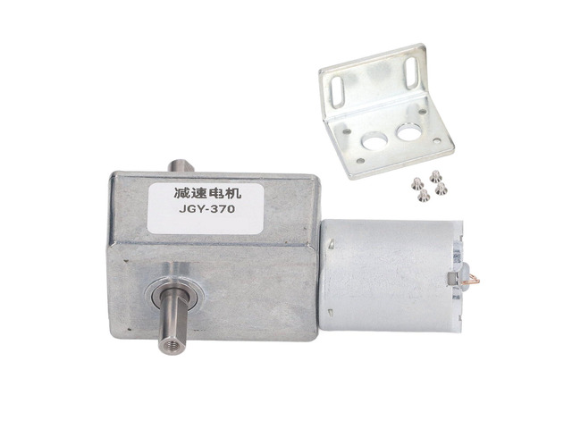DC Gear Motor 12mm Double Shaft 25kg. cm Self Locking Reversible Turbo Geared Motor 12V with Zinc Alloy Shell for Label Machine, Curtain, Oven (66RMP)
