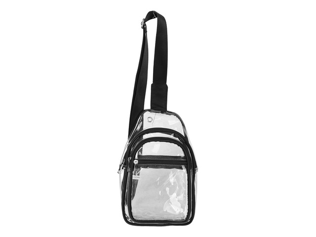 Clear Chest Bag, Transparent PVC Sling Bag with Adjustable Breathable Straps and Multiple Pockets, Shoulder Bag for Concerts Airport Travel Gym Beach