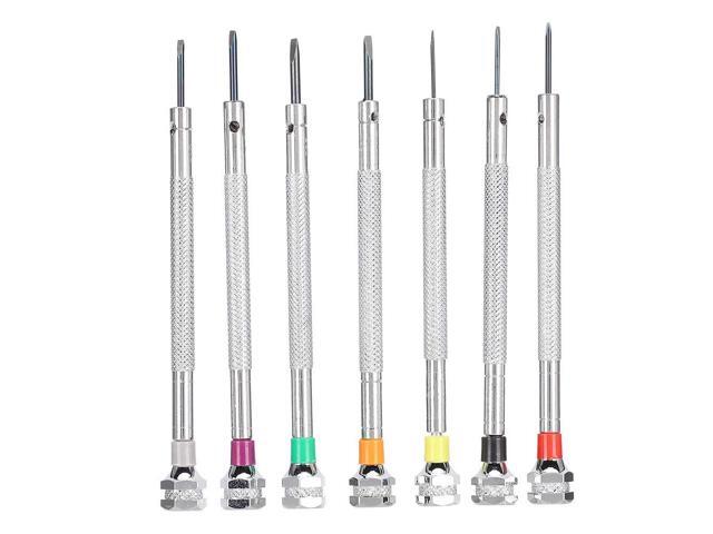 0.8-2.0mm Copper Slotted Screwdriver Set, Watchmakers Screwdrivers for Watch Repair, 7 - Piece Precision Tool Kit with Ergonomic Handles for...