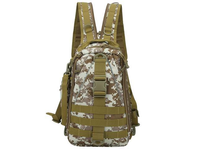Fishing Lure Backpack, Outdoor Canvas Knapsack with Multiple Compartments, Shoulder Messenger Bag for Hiking Climbing Camping, Unisex 40x23x14cm...