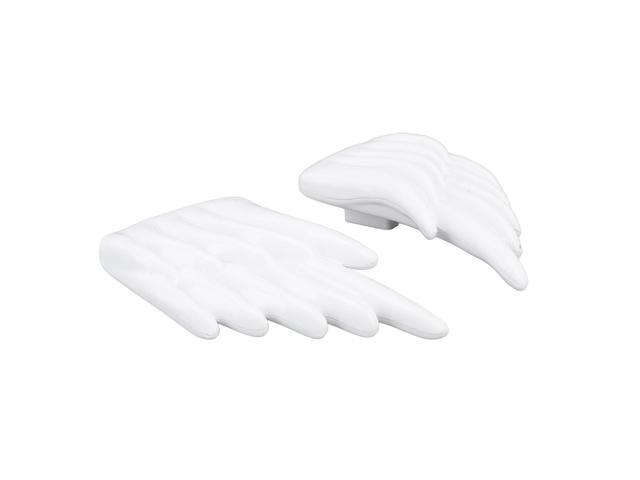2 Pairs White ABS Shoe Wings with Buckle, Washable Wing Shoe Attachment Accessory for Decoration, Fashionable Shoe Charm for Daily Wear and Party.