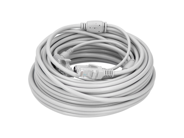 2 - in - 1 Ethernet Power Supply Cable, Portable Network Cord with RJ45 and DC Connectors for IP Camera NVR CCTV System, Gold - Plated LAN Cable...