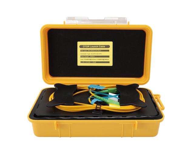 OTDR Launch Cable Box, Single Mode 2000m SC Angled Connector Fiber Optic, OTDR Test Extension Cord for LAN WAN MAN Networks with Sealed