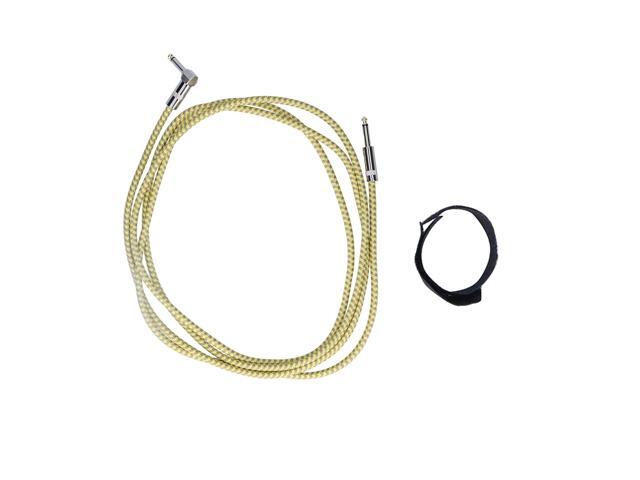 6.5mm Audio Cable Male to Male Straight Elbow, Guitar Instrument Cable with Noise Reduction Weaving, Six - Layer Coaxial Shielded AUX Wire for.